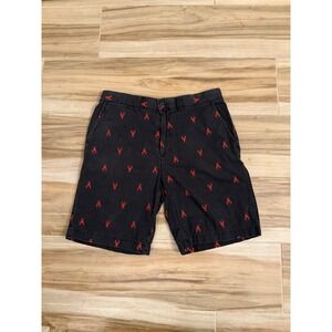 Tommy Hilfiger Mens Navy Blue Red Lobster Embroidered Chino Shorts Size 38